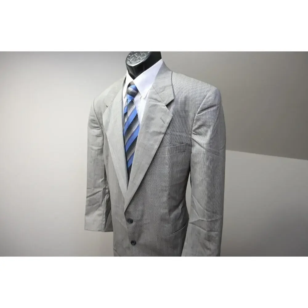 Jhane Barnes Wool Plaid Pleated 2 Button Suit Pants Jacket‎ Mens 40 x 31 44 L